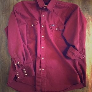 WRANGLERS-Men’s wine coloured work shirt XXL